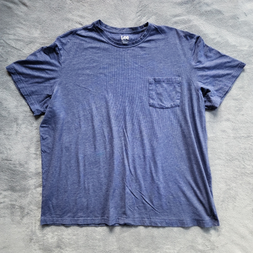 Lee Men's Casual Blue Short Sleeve Pocket Tee